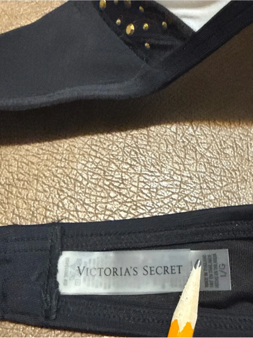 Victoria's Secret Black and White Studded Halter Bikini